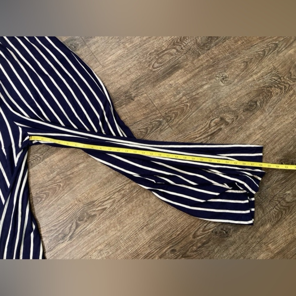 Zenana Wide Leg Jumpsuit Navy & White Stripe Cropped Length Size 3X - Picture 5 of 8